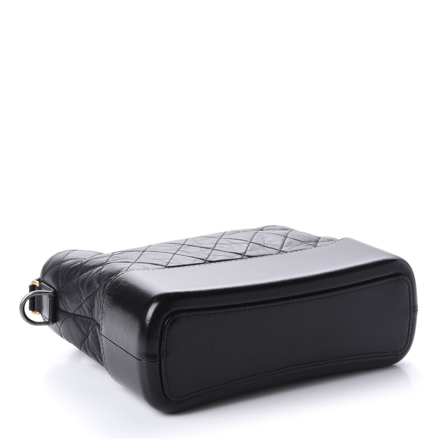 Aged Calfskin Quilted Medium Gabrielle Hobo Black