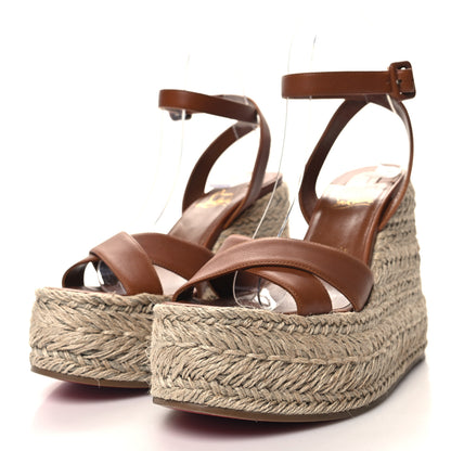Christian Louboutin Goatskin Super Mariza 130 Espadrille Sandals 38 Black 3 of 7