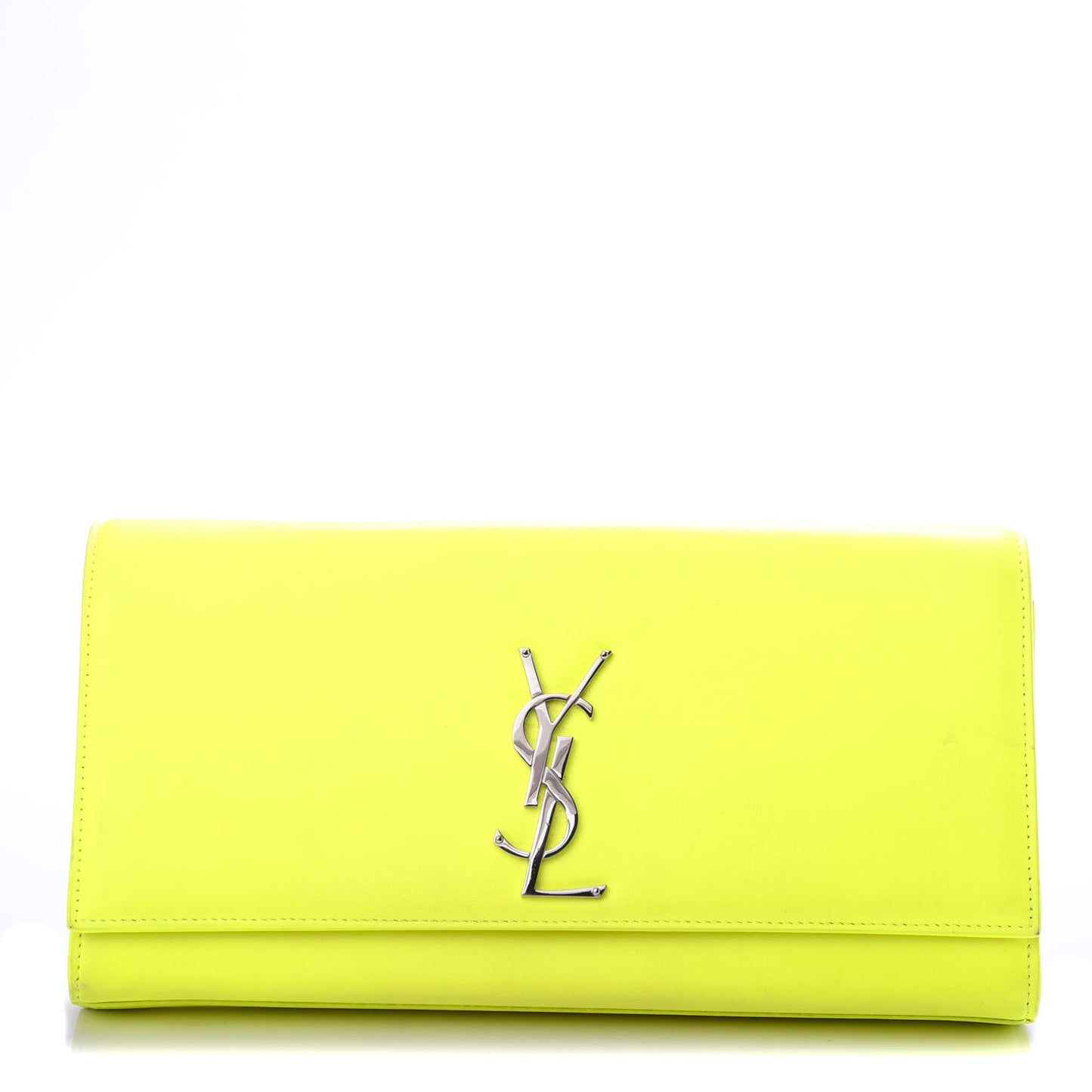 Calfskin Classic Monogram Clutch Neon Yellow