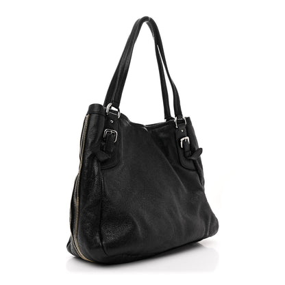 Prada Cervo Lux Side Zipper Tote Black 3 of 10