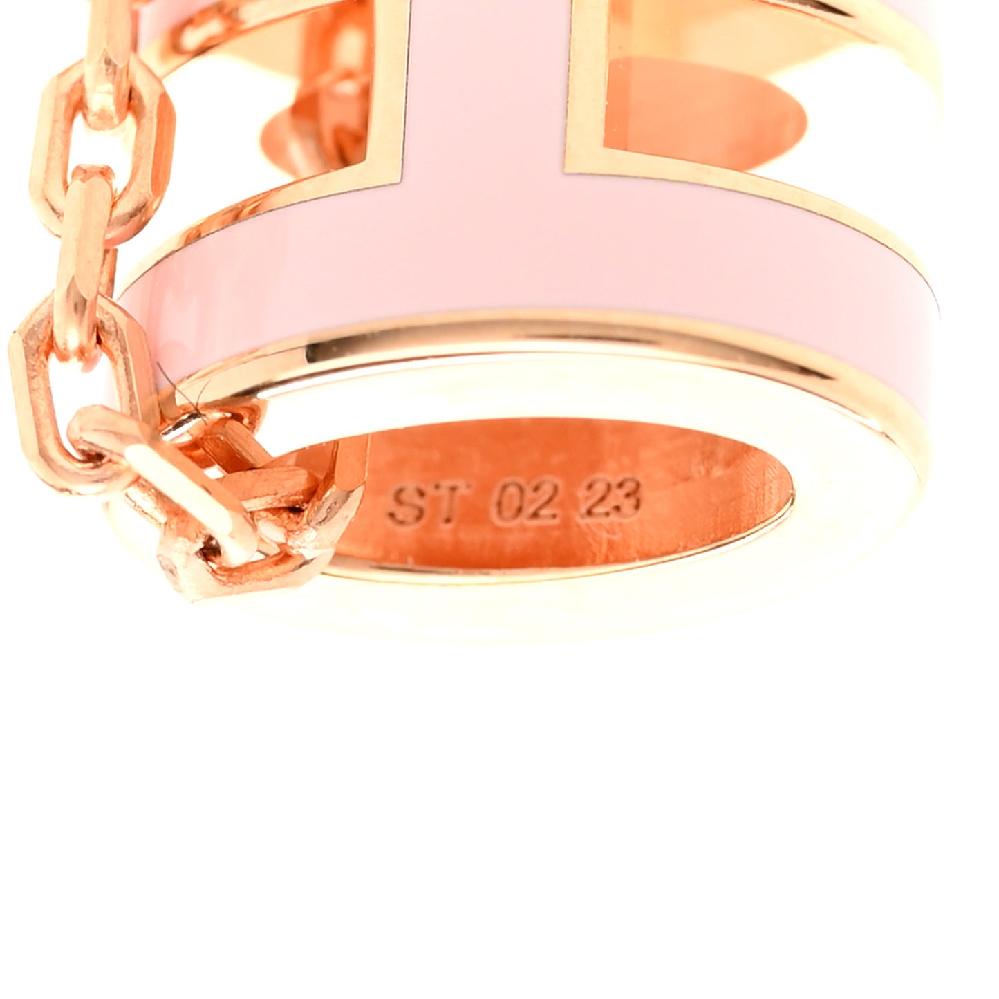 Lacquered Rose Gold Mini Pop H Pendant Necklace Rose Dragee