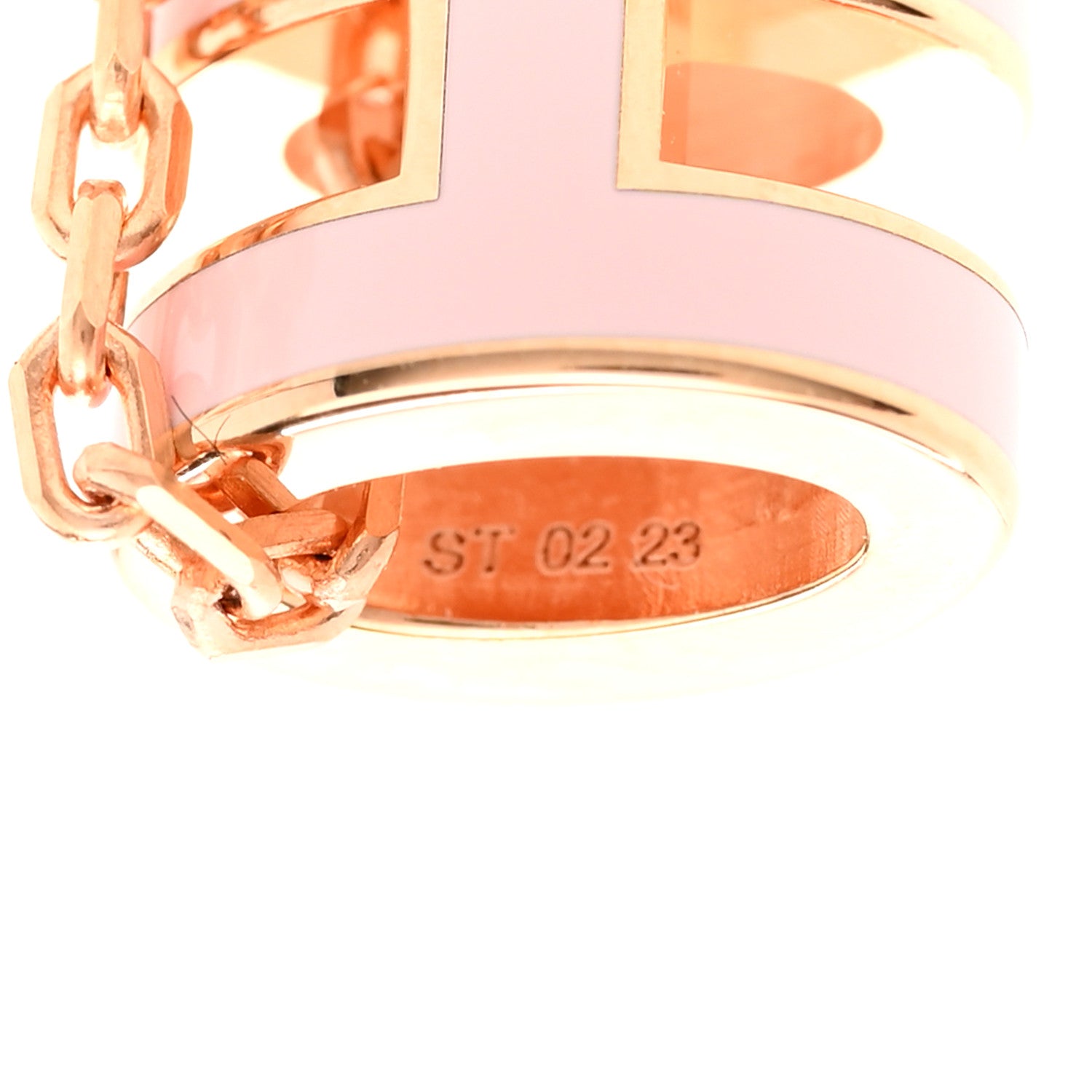 Hermes Lacquered Rose Gold Mini Pop H Pendant Necklace Rose Dragee 7 of 8