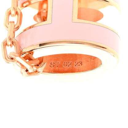 Hermes Lacquered Rose Gold Mini Pop H Pendant Necklace Rose Dragee 7 of 8