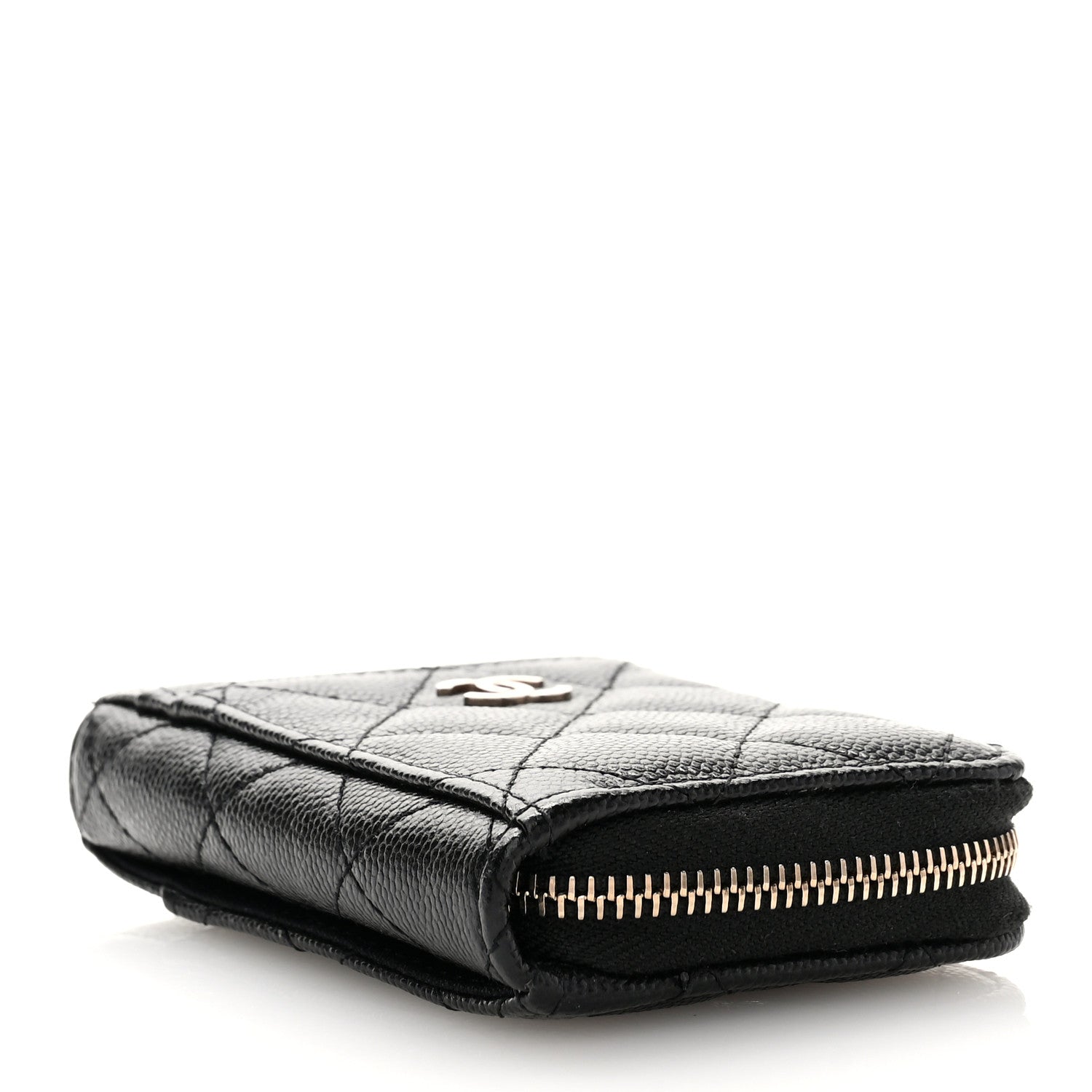 Chanel Caviar Quilted Zip Card Holder Black 4 of 7