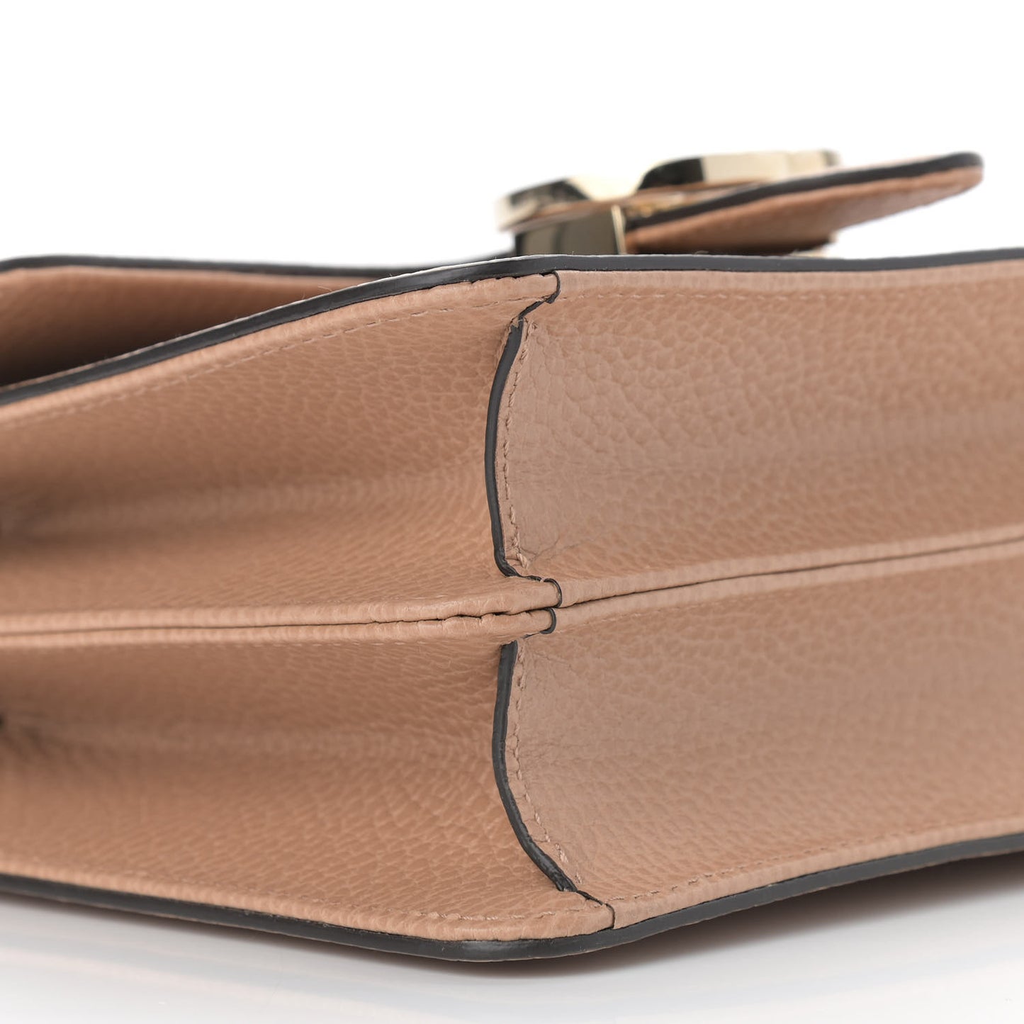 Dollar Calfskin Small Interlocking G Shoulder Bag Camelia