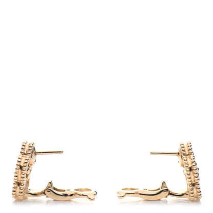 Van Cleef & Arpels 18K Yellow Gold Mother of Pearl Lucky Springs Plum Blossom Earrings 3 of 5
