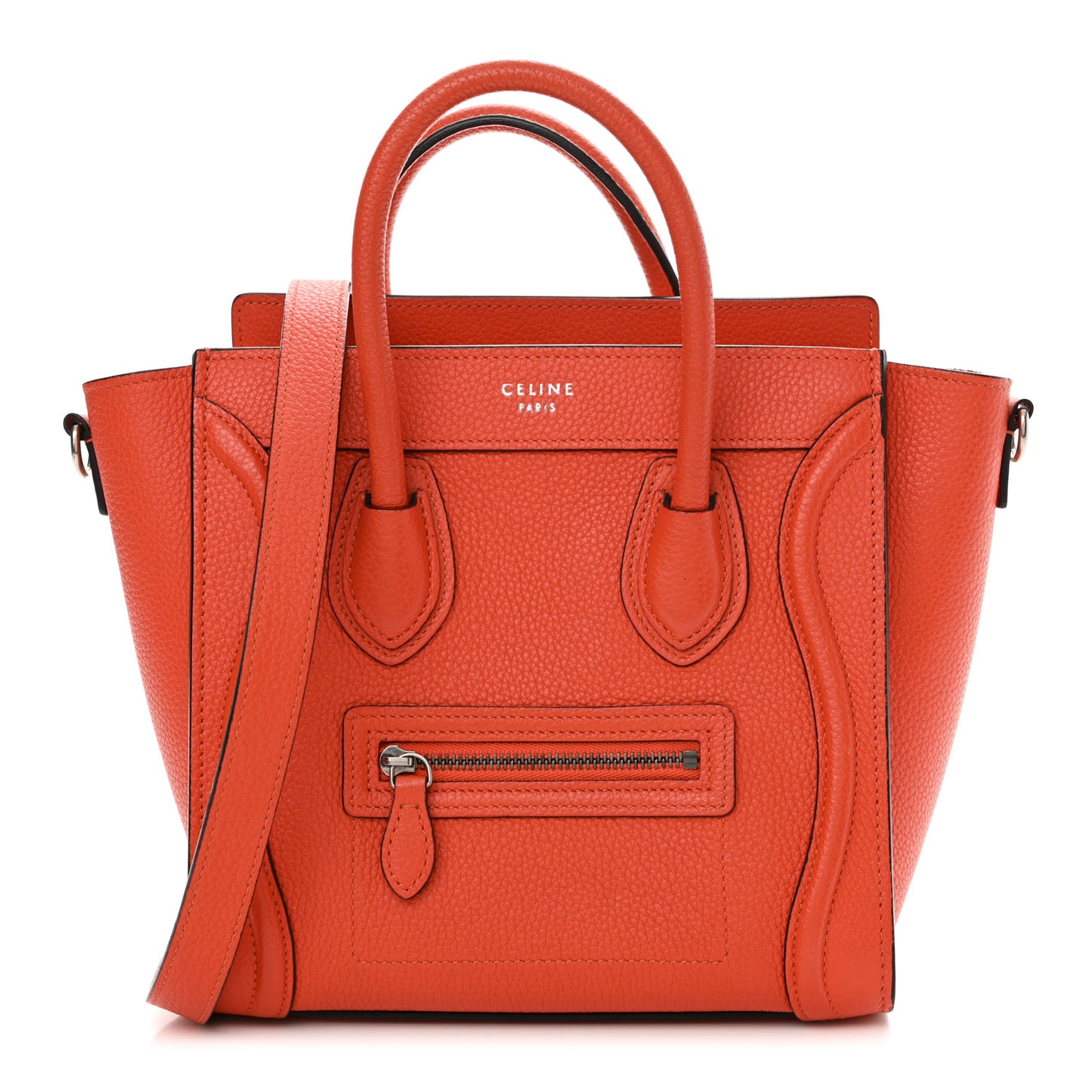 Drummed Calfskin Nano Luggage Terracotta