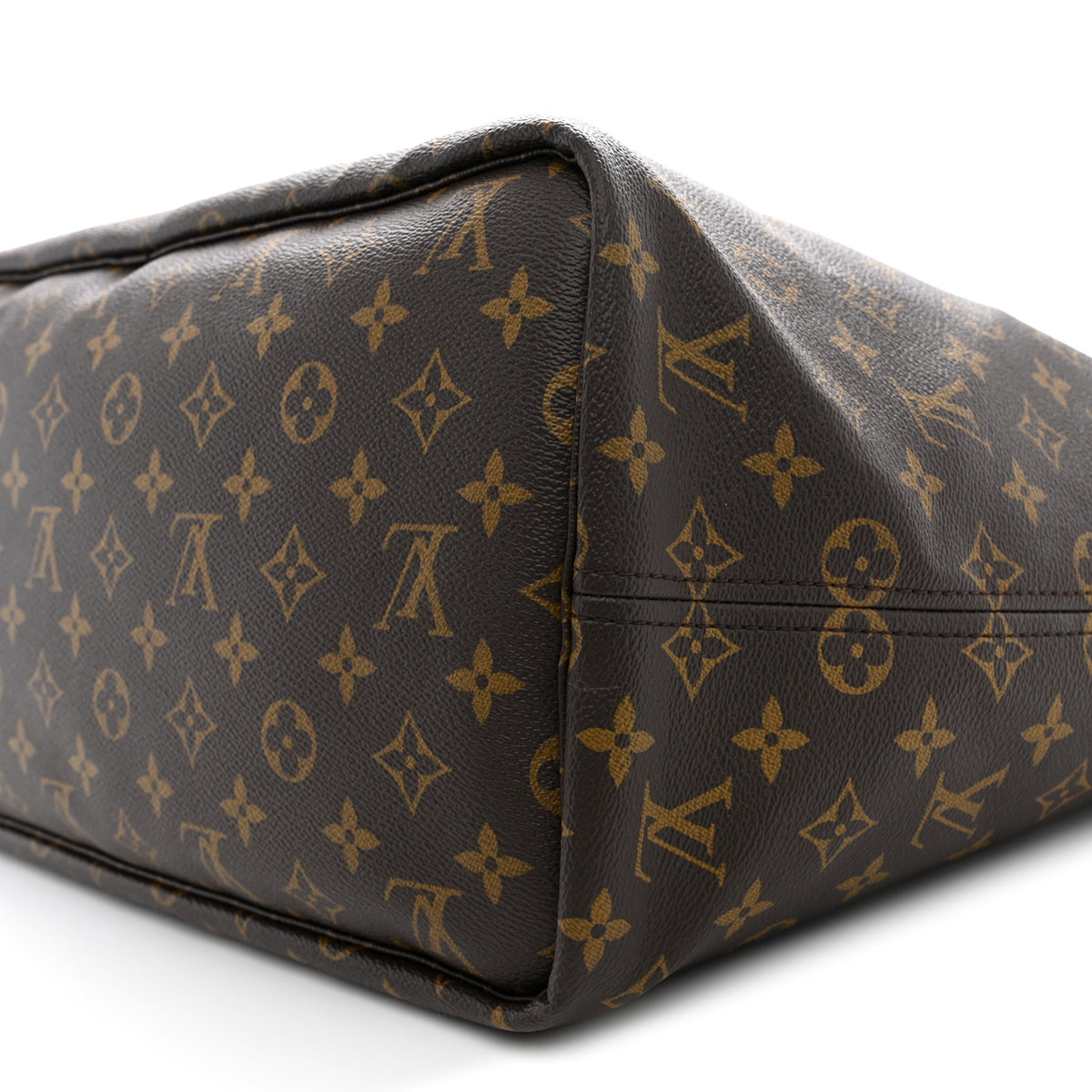 Monogram Stamped Inside Out Neverfull Bandouliere GM Beige
