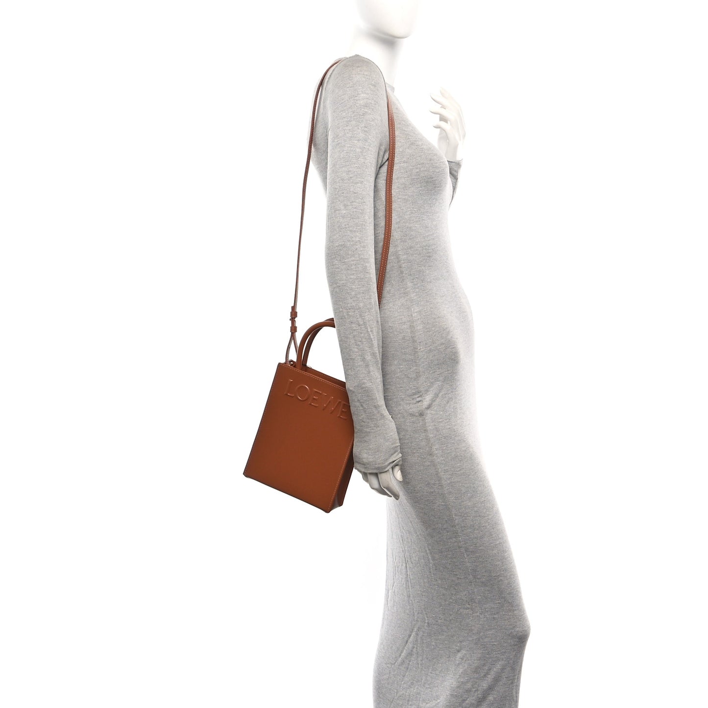 Smooth Calfskin Logo Small A5 Tote Tan
