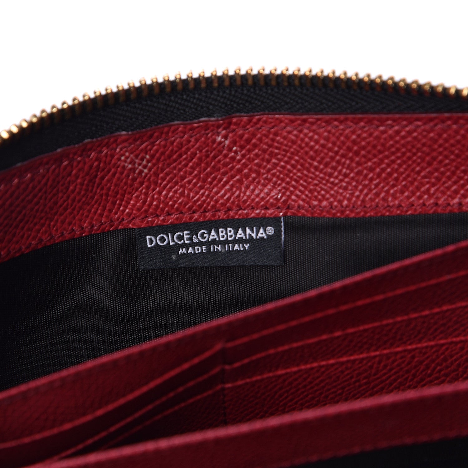 Dolce & Gabbana Dauphine Floral Print Zip Around Wallet Red Black 7 of 10