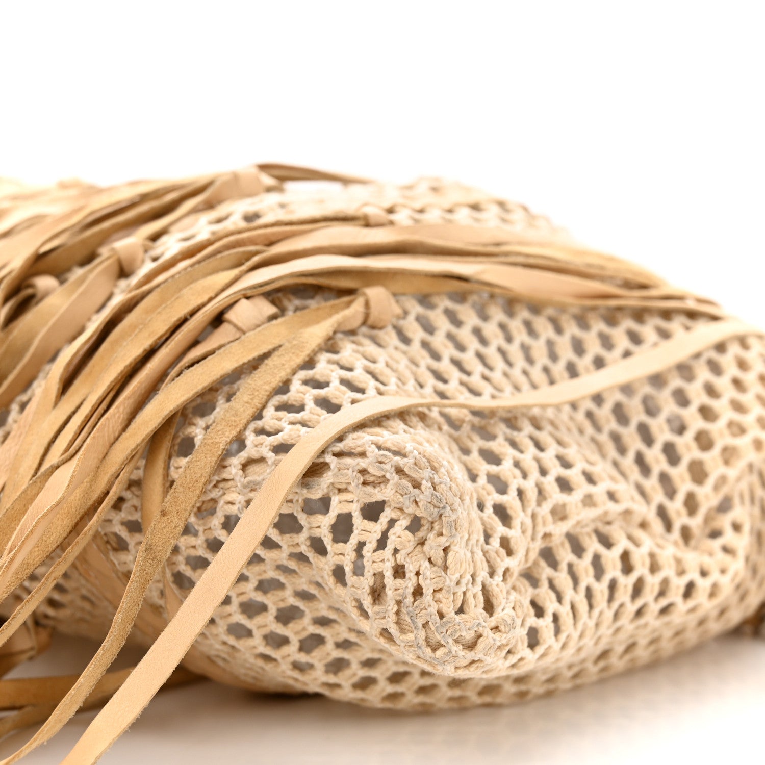 Chanel Calfskin Fringe Large La Madrague Tote Dark White 10 of 10