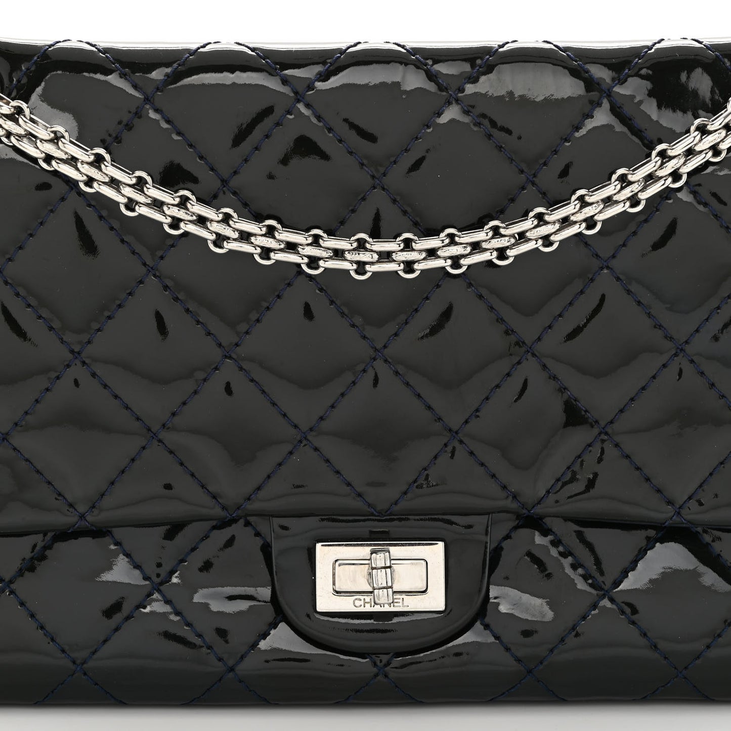 Patent Quilted 2.55 Reissue 226 Flap Navy