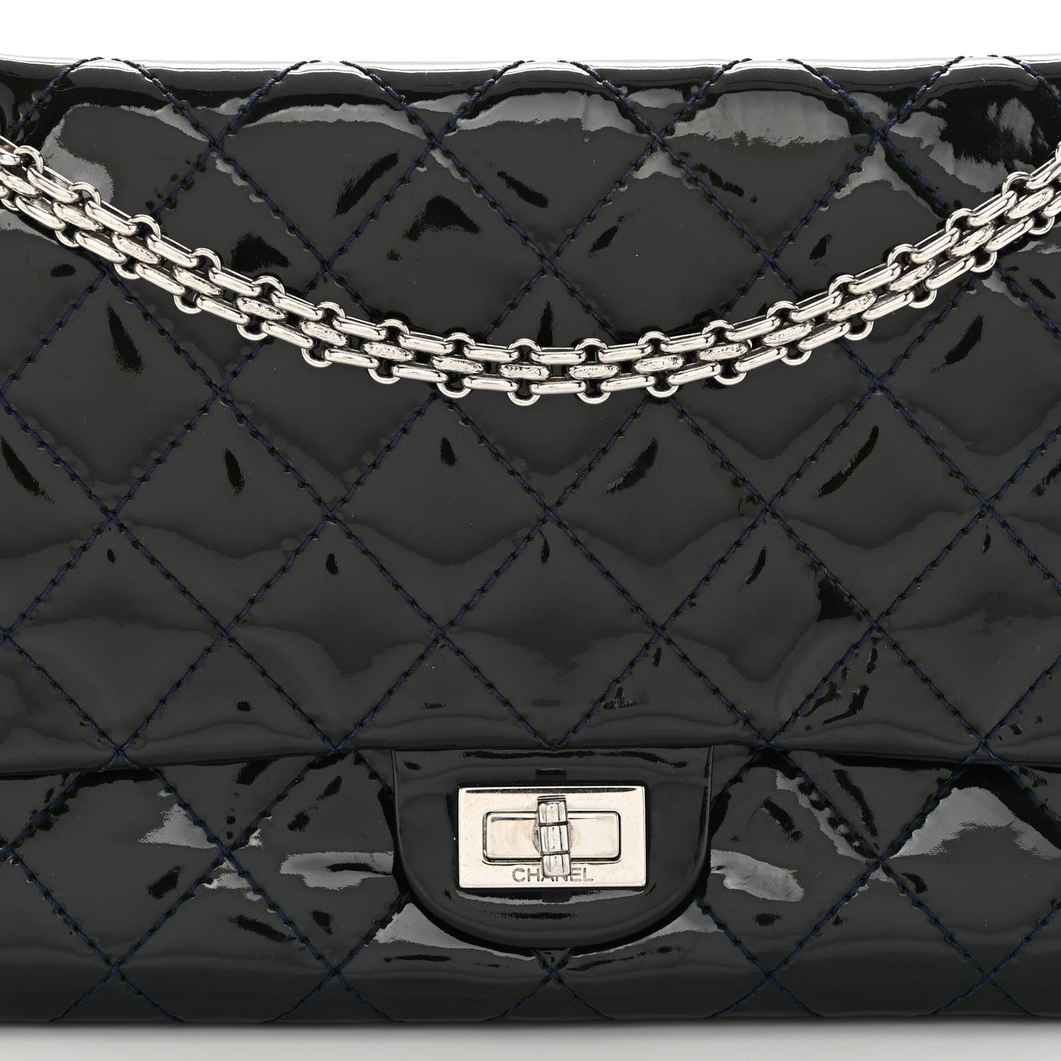 Chanel Patent Quilted 2.55 Reissue 226 Flap Navy 8 of 13