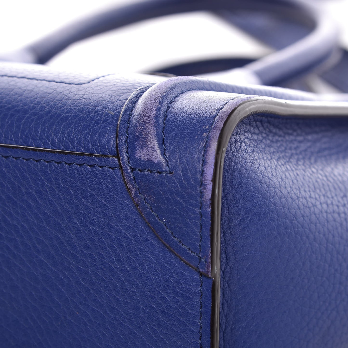 Drummed Calfskin Nano Luggage Indigo
