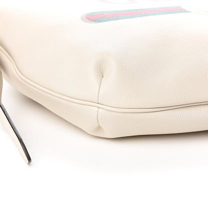 Gucci Grained Calfskin Logo Half Moon Hobo White 7 of 9