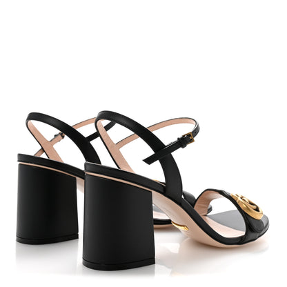 Gucci Lifford Calfskin GG Marmont Ankle Wrap 75mm Sandals 38.5 Black 5 of 9
