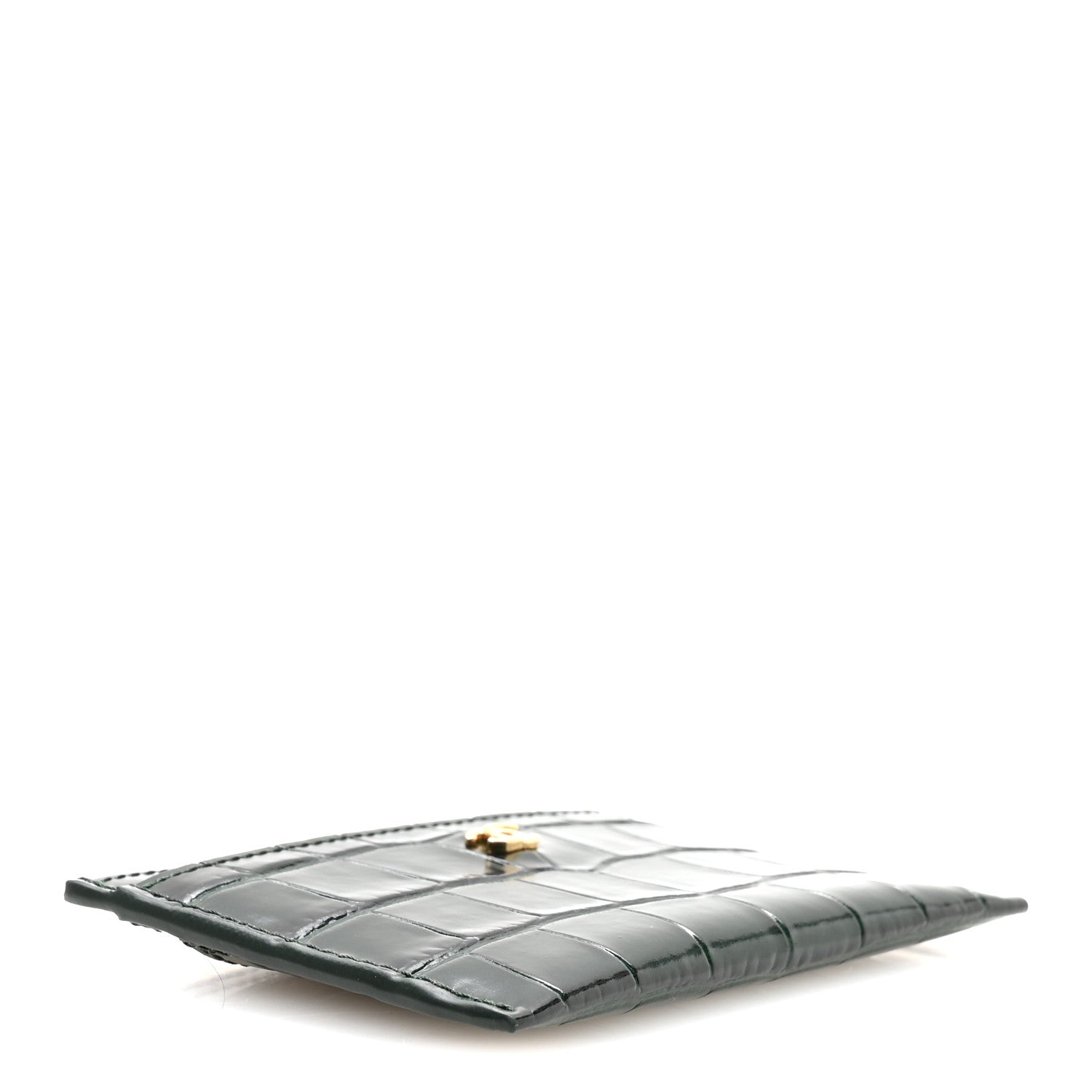 Chanel Calfskin Crocodile Embossed Crococo Card Holder Emerald 4 of 8