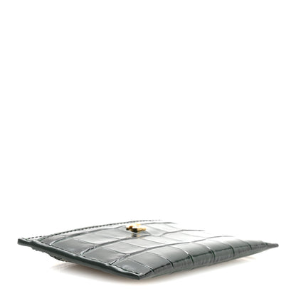 Chanel Calfskin Crocodile Embossed Crococo Card Holder Emerald 4 of 8