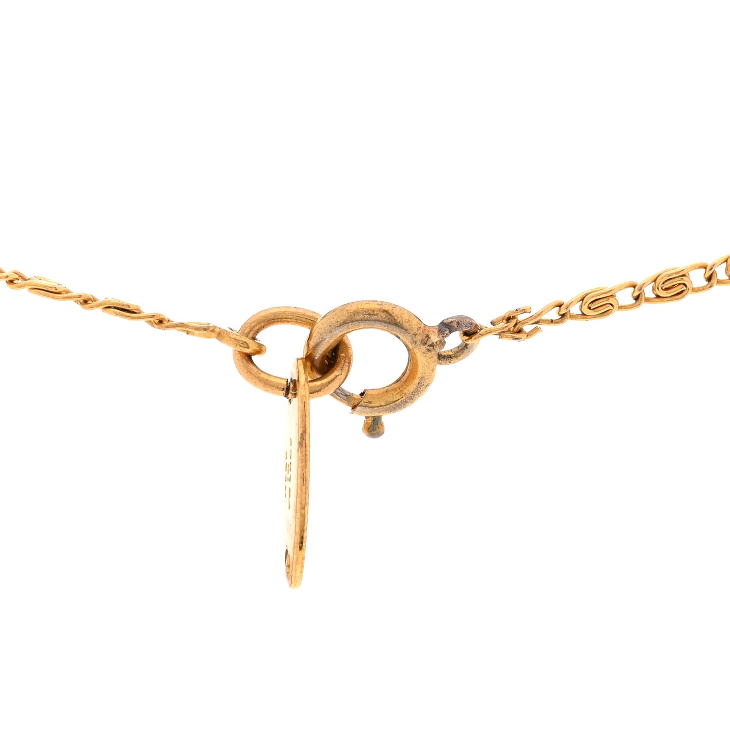 Metal CC Necklace Gold