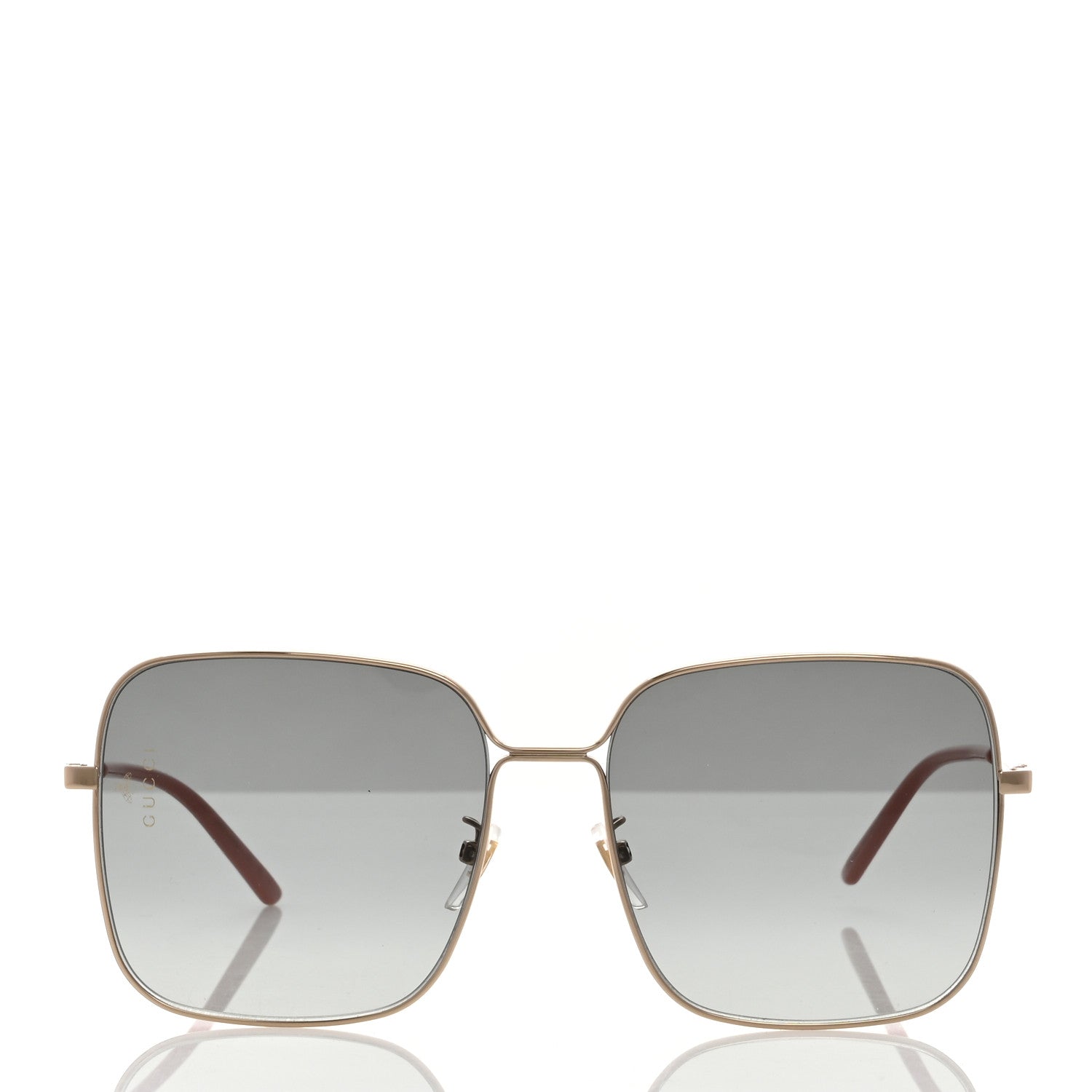 Gucci Metal Square Frame Sunglasses GG0443S Gold Pink 2 of 7