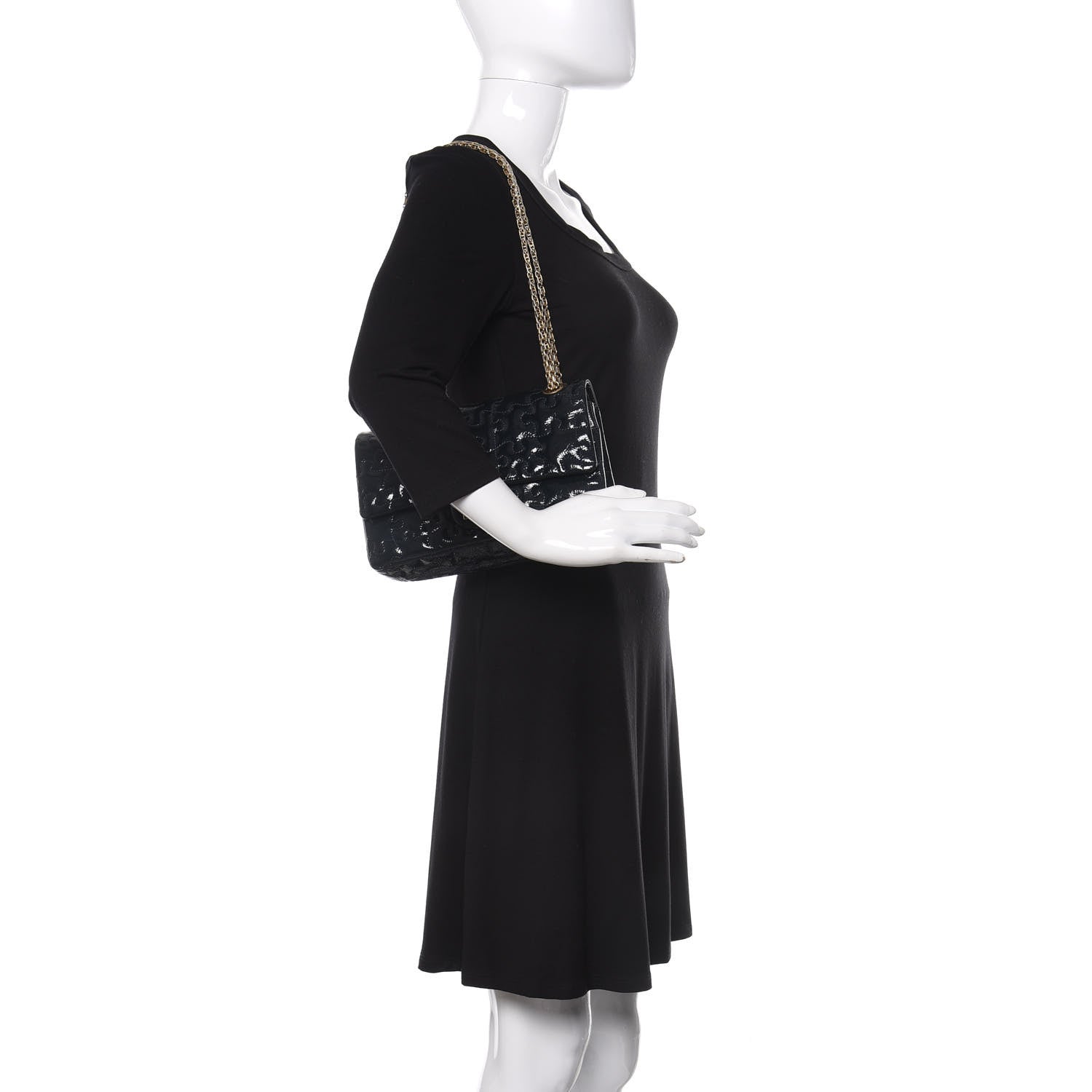 Chanel Crackled Patent Calfskin Puzzle 2.55 Reissue 225 Flap Black 3 of 13