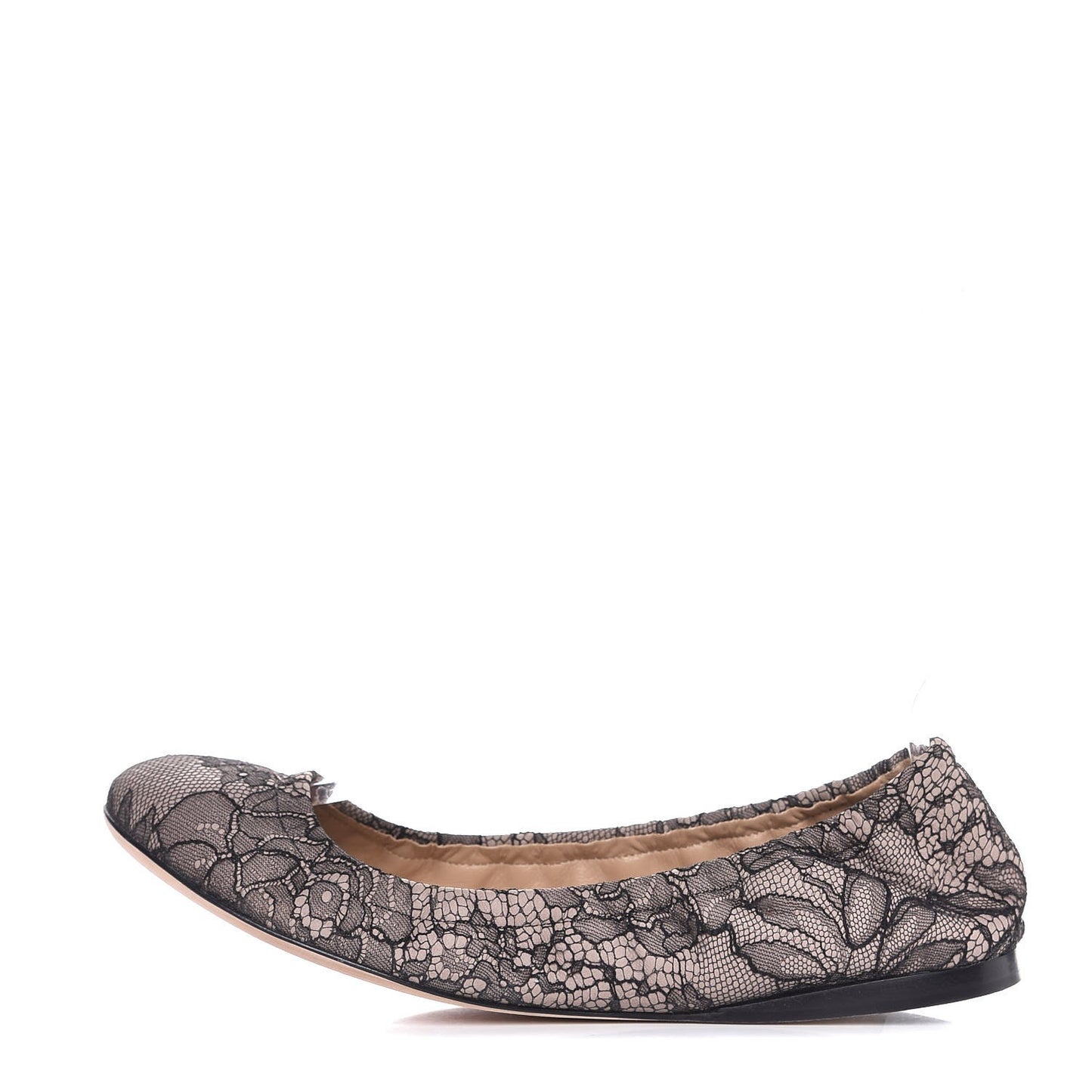 Lace Ballerina Flats 39 Black