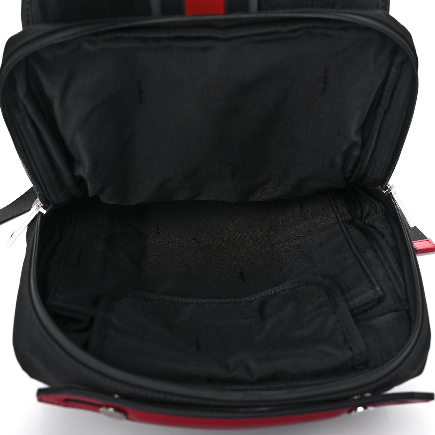 Neoprene Mesh Vitello Grace FF Panelled Backpack Black Red