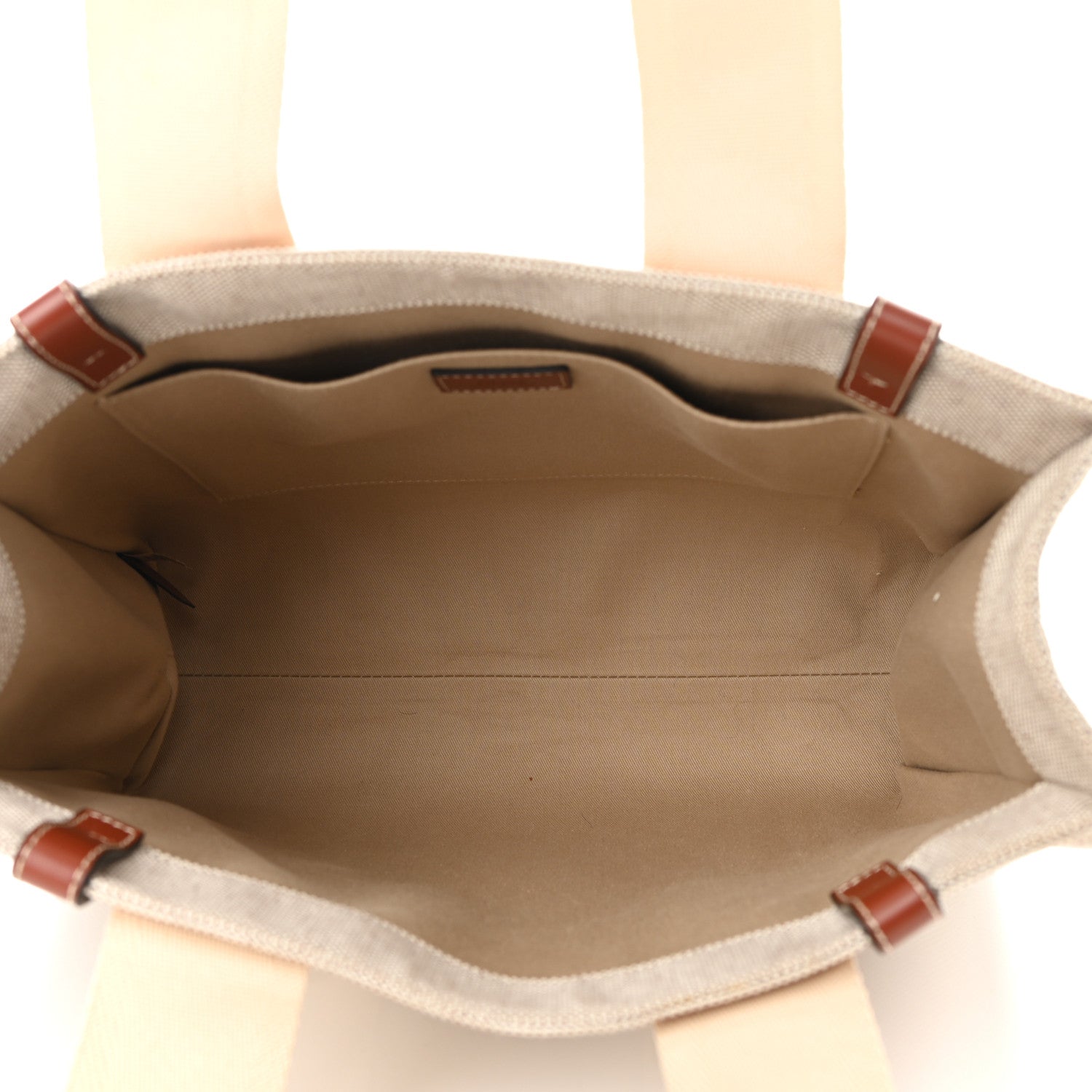 Chloe Cotton Calfskin Medium Woody Ribbon Tote White Brown 4 of 9