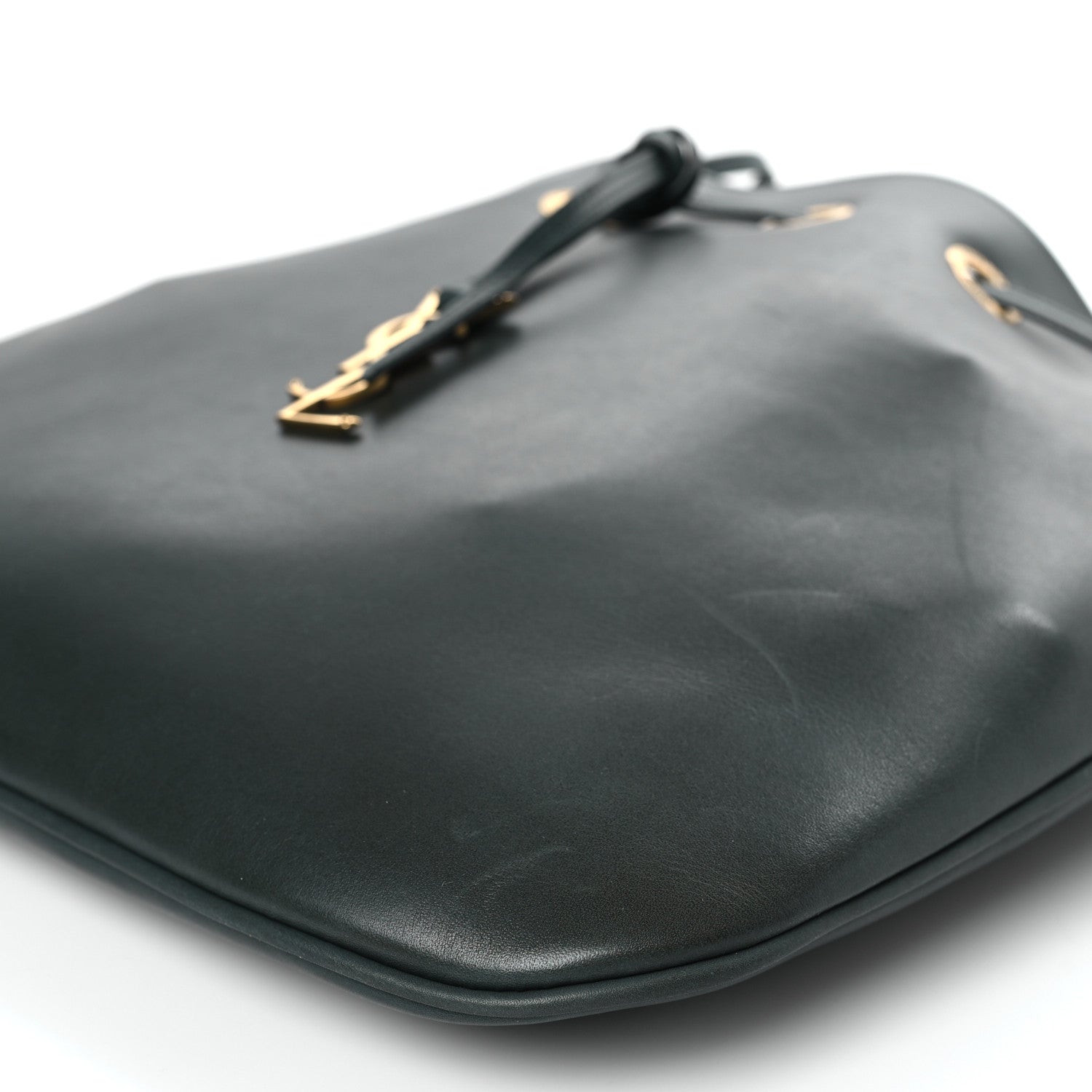 Saint Laurent Calfskin Medium Paris VII Flat Hobo New Vert Fonce 10 of 10
