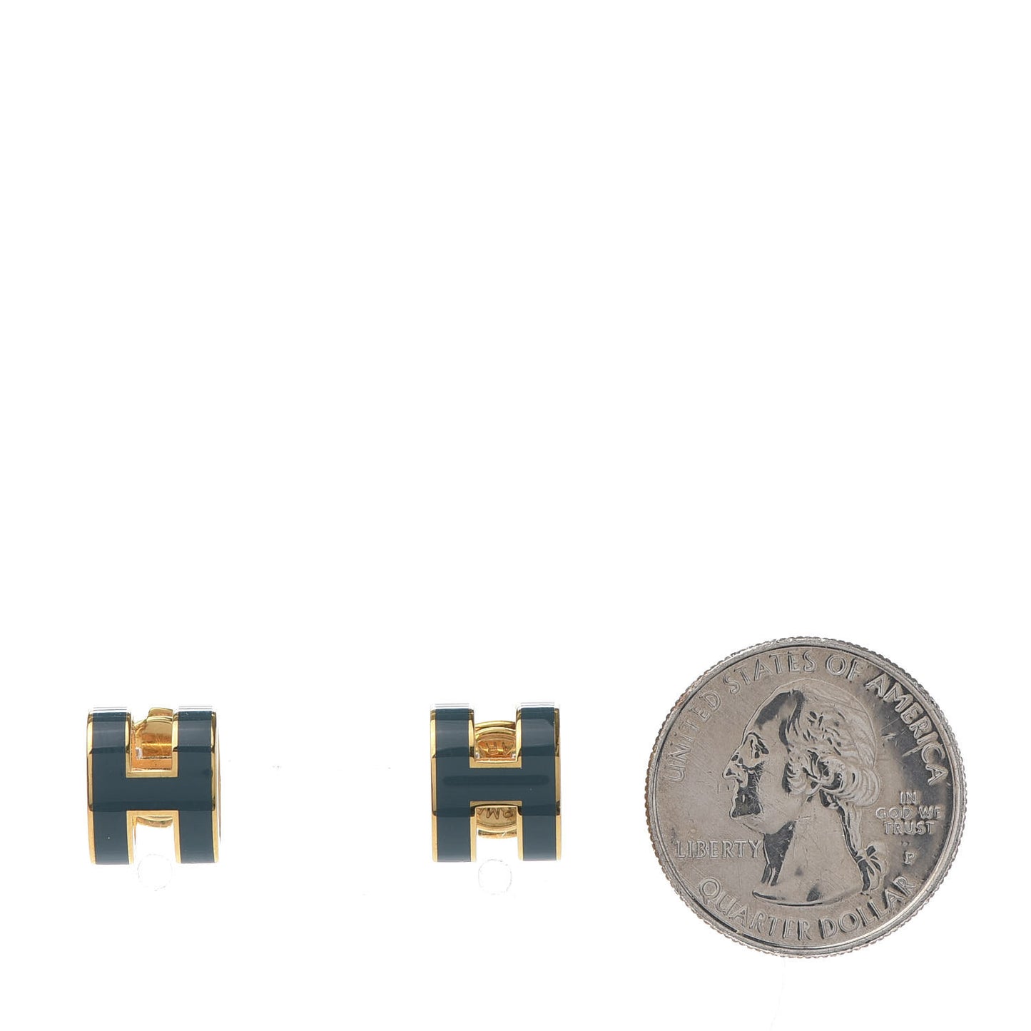 Gold Lacquered Pop H Earrings Emeraude
