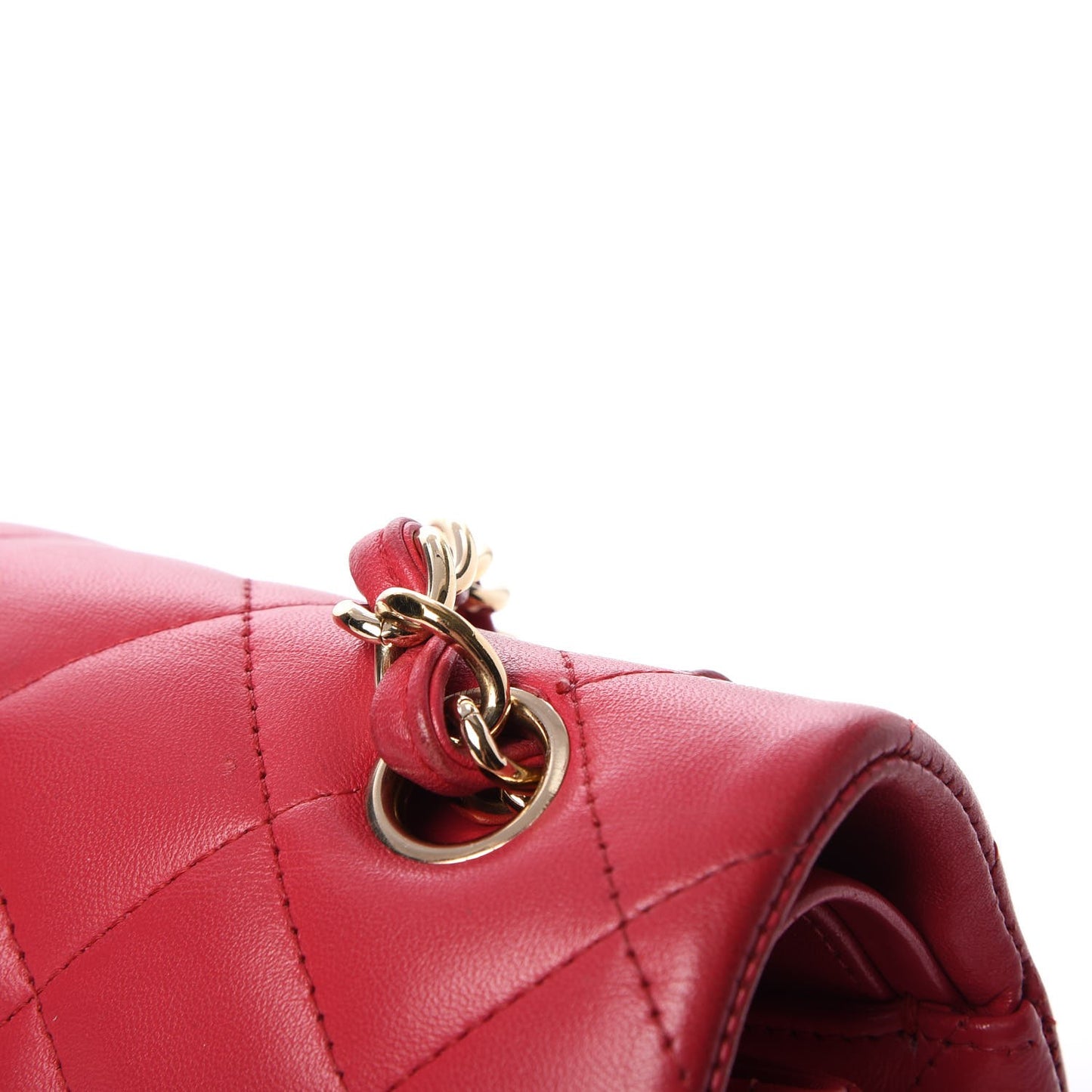 Lambskin Quilted Jumbo Double Flap Dark Pink