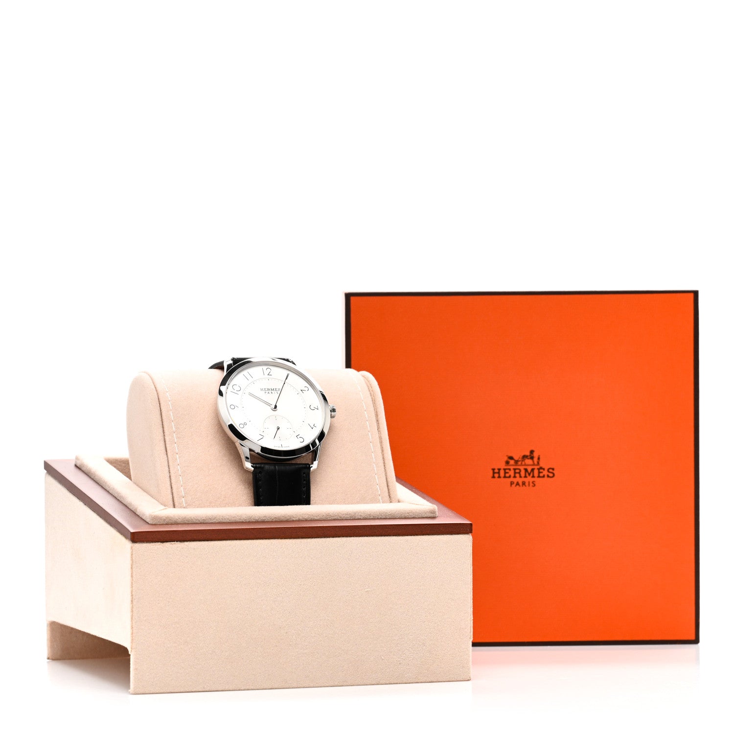 Hermes Stainless Steel Alligator 39.5mm Slim d'Hermes Automatic Watch Noir 5 of 5