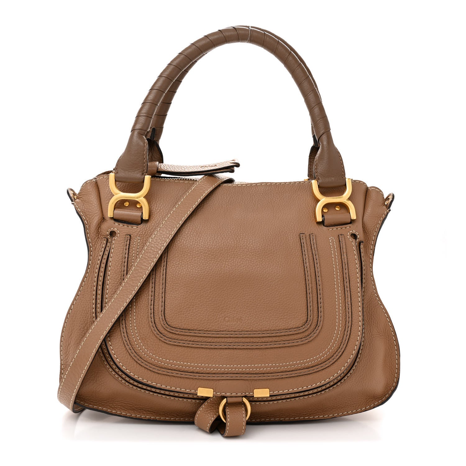 Chloe Calfskin Medium Marcie Satchel Desert Taupe 1 of 13