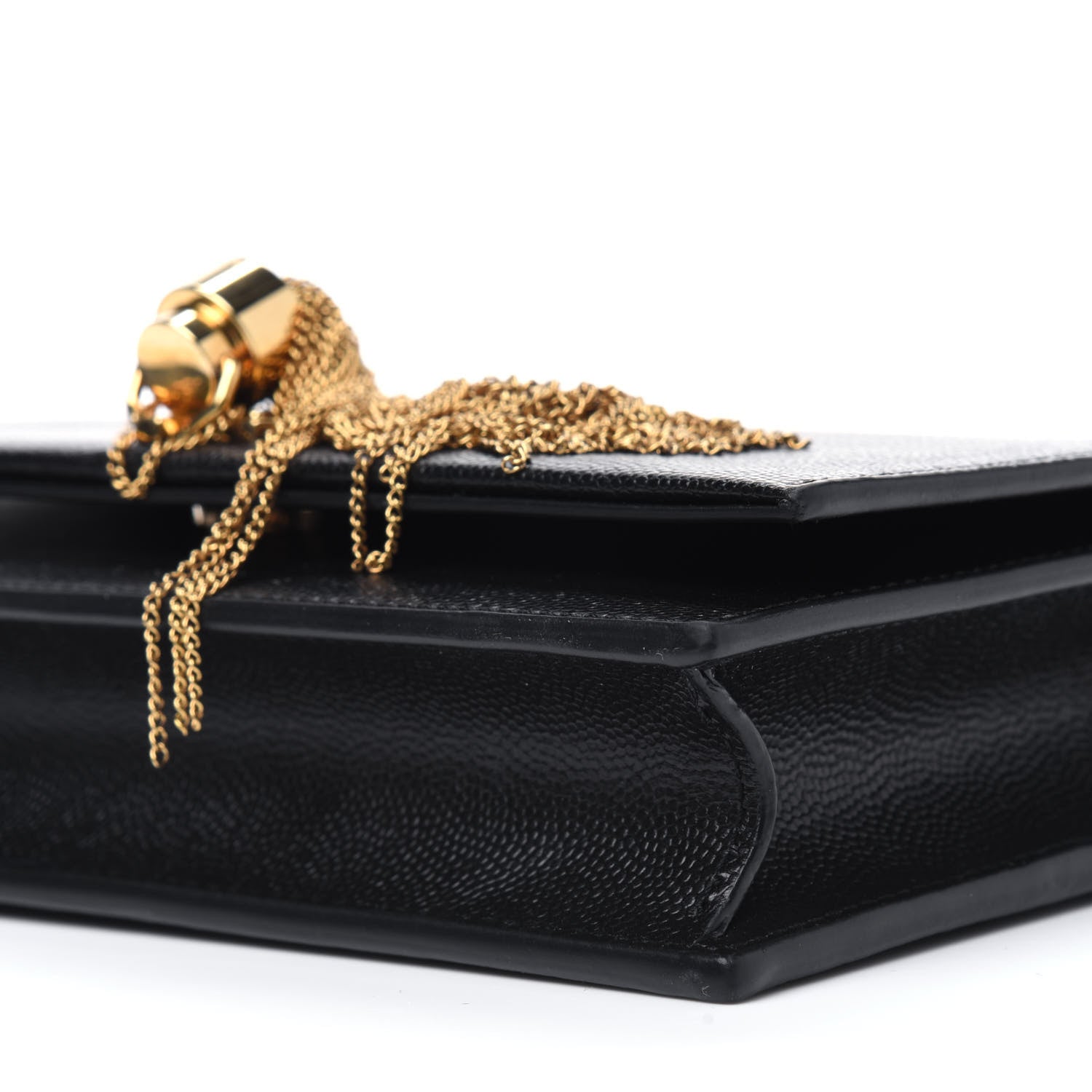 Saint Laurent Grain De Poudre Classic Monogram Kate Tassel Chain Wallet Black 10 of 11