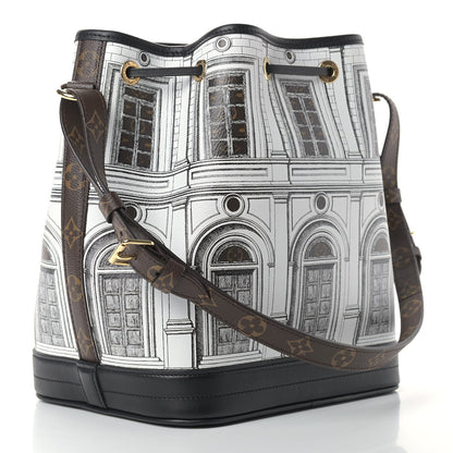 Louis Vuitton X FORNASETTI Calfskin Architettura Noe MM Black White 3 of 9