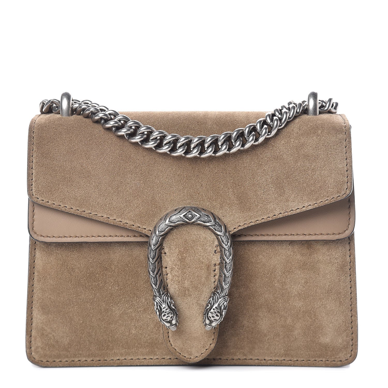 Gucci Suede Mini Dionysus Shoulder Bag Taupe 1 of 13