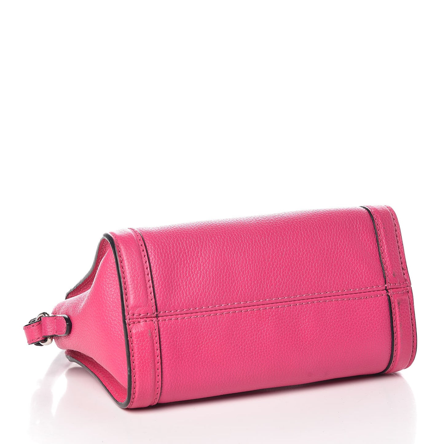 Grainy Calfskin Mini Padlock Zip Satchel Pink