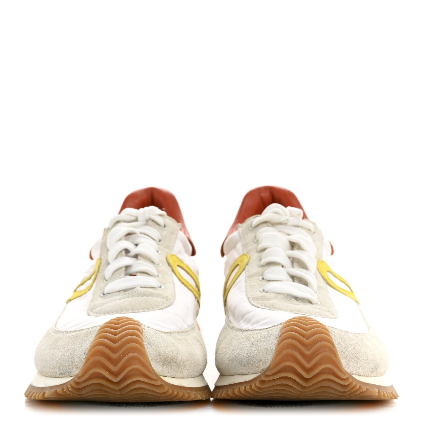 Nylon Suede Flow Runner Sneakers 39 Grey Yellow