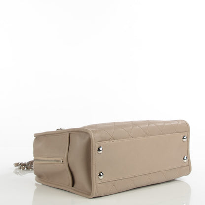 Chanel Caviar Quilted Deauville Bowling Bag Beige 4 of 7