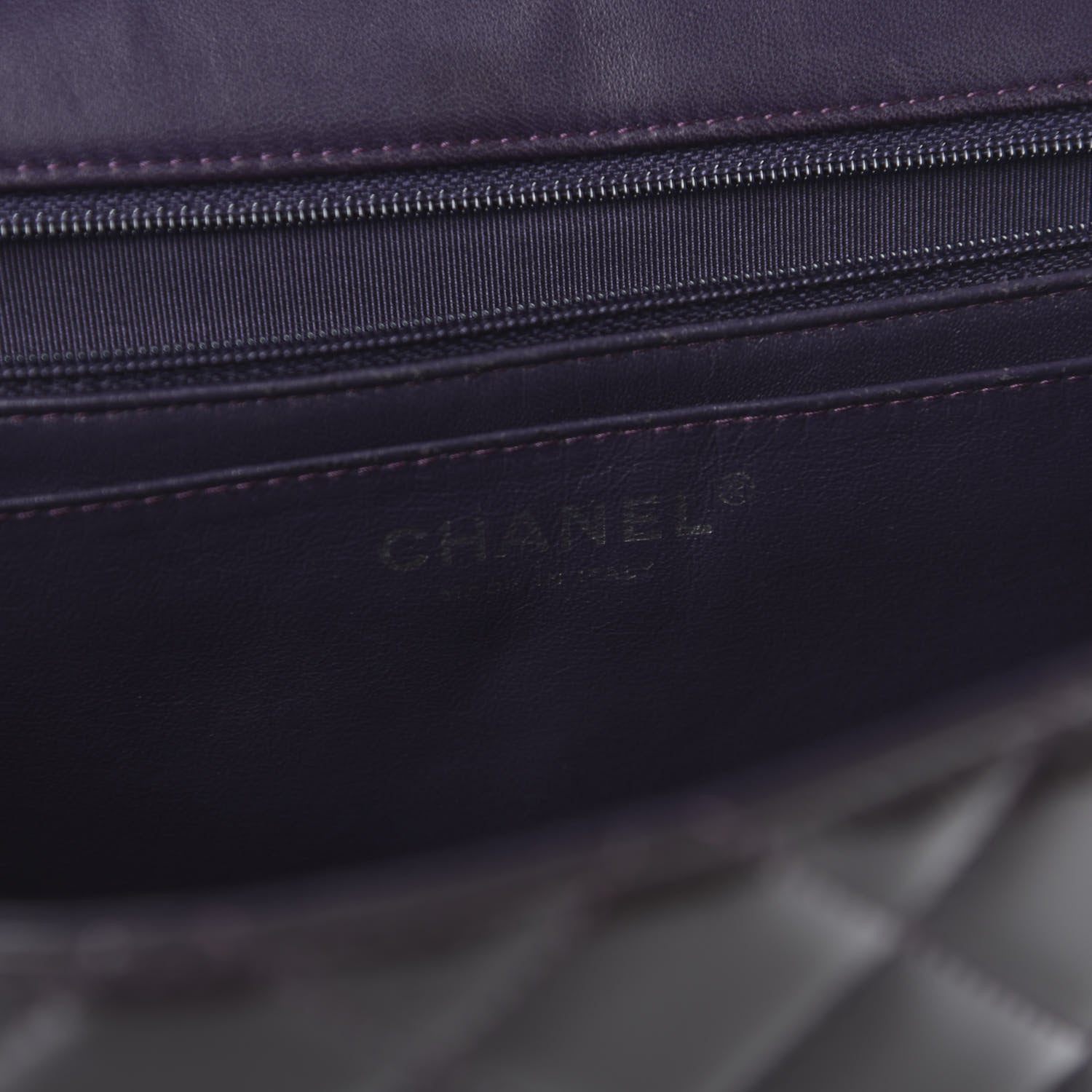 Chanel Patent Quilted Maxi Single Flap Dark Purple 8 of 11
