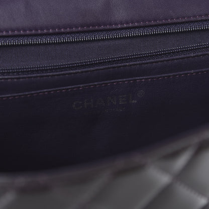 Chanel Patent Quilted Maxi Single Flap Dark Purple 8 of 11