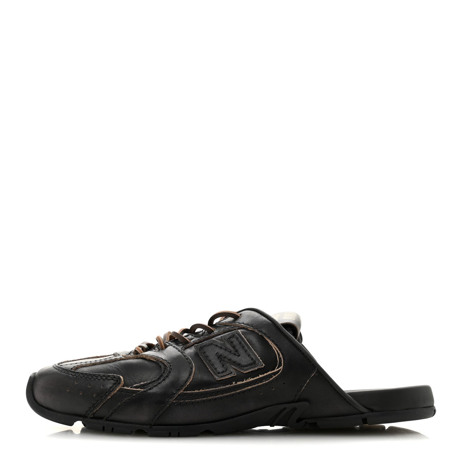 Miu Miu X NEW BALANCE Bleached Calfskin 530 SL Slip-On Sneakers Mules 36.5 Black 1 of 10