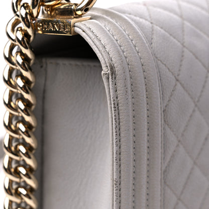 Chanel Caviar Quilted Medium Boy Flap Light Grey 16 of 20