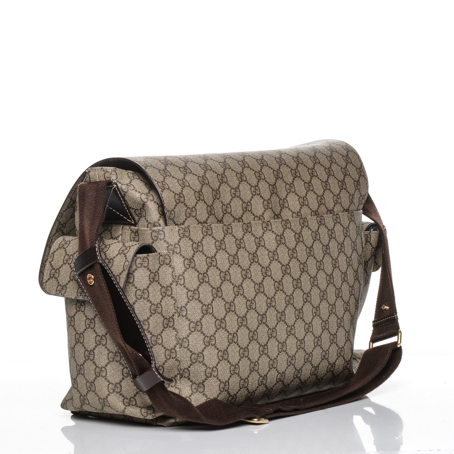 Gucci GG Plus Monogram Messenger Diaper Bag Dark Brown 3 of 14