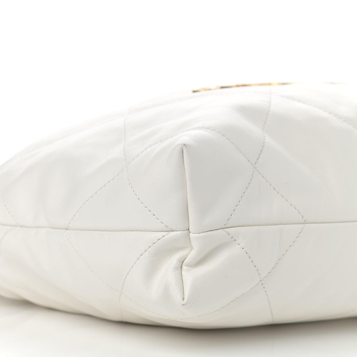 Shiny Calfskin Quilted Small Chanel 22 White