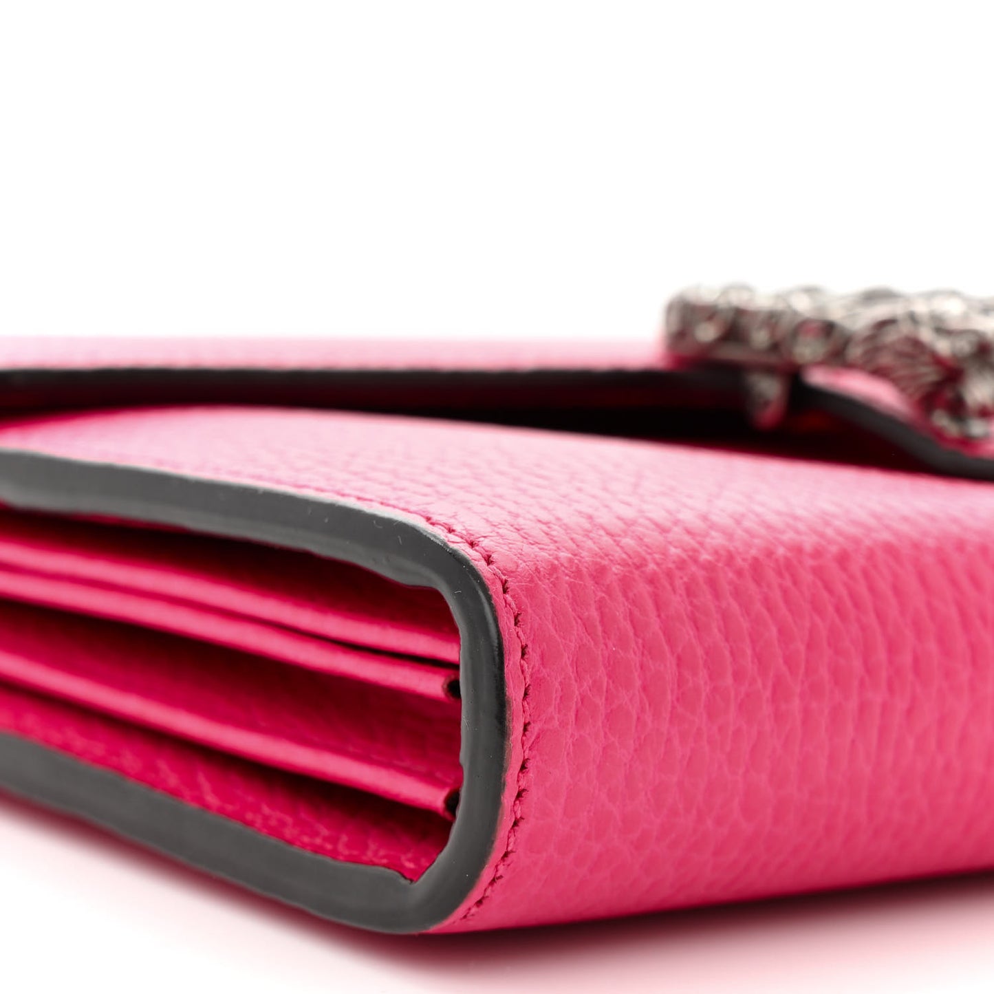 Dollar Calfskin Crystal Mini Dionysus Chain Wallet Box Pink