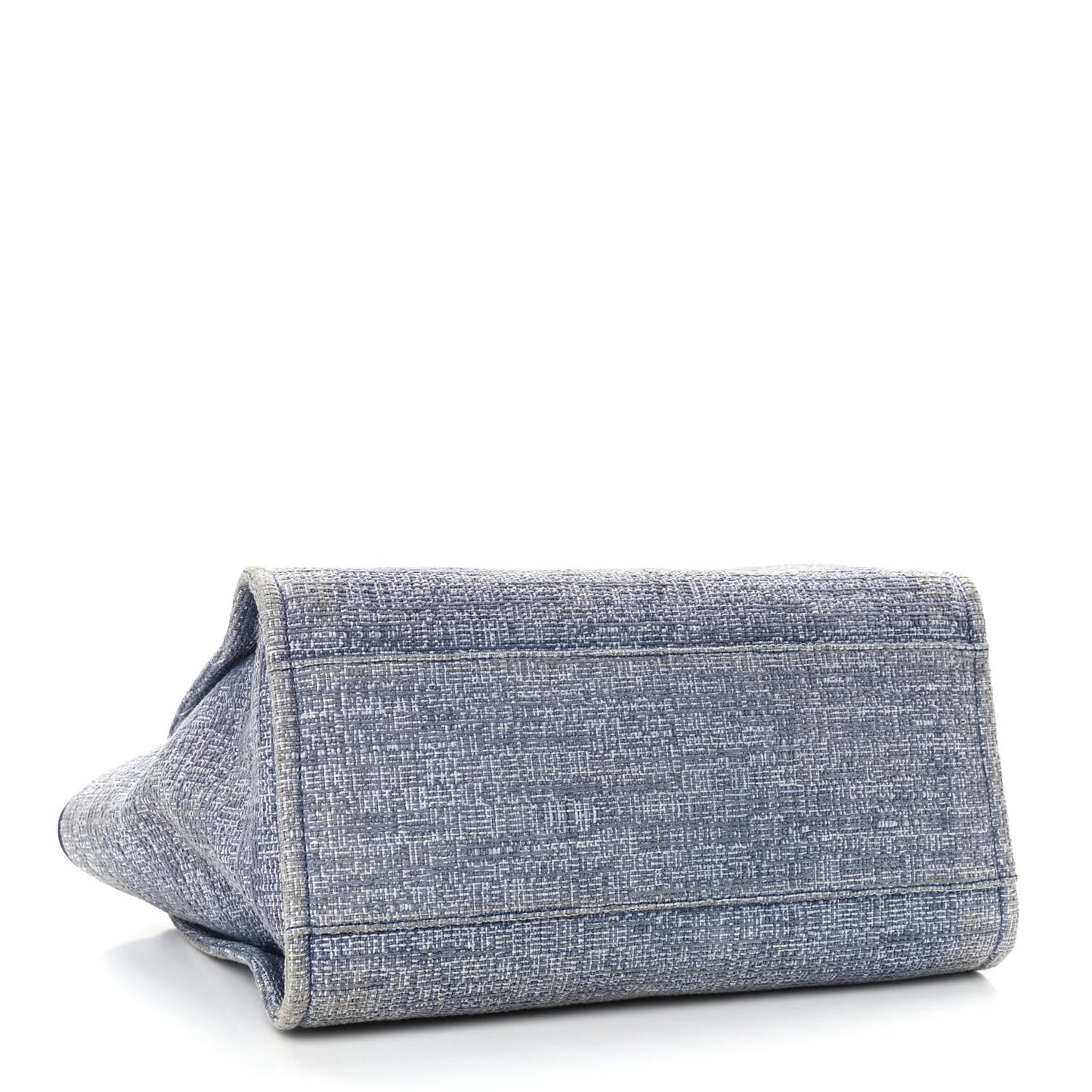 Woven Straw Raffia Medium Deauville Tote Blue