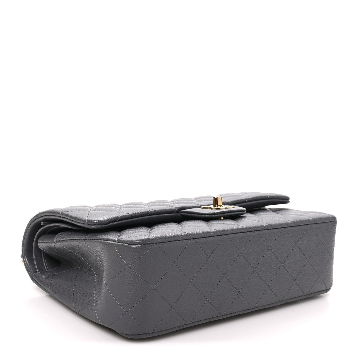 Chanel Caviar Quilted Medium Double Flap Dark Grey 4 of 10