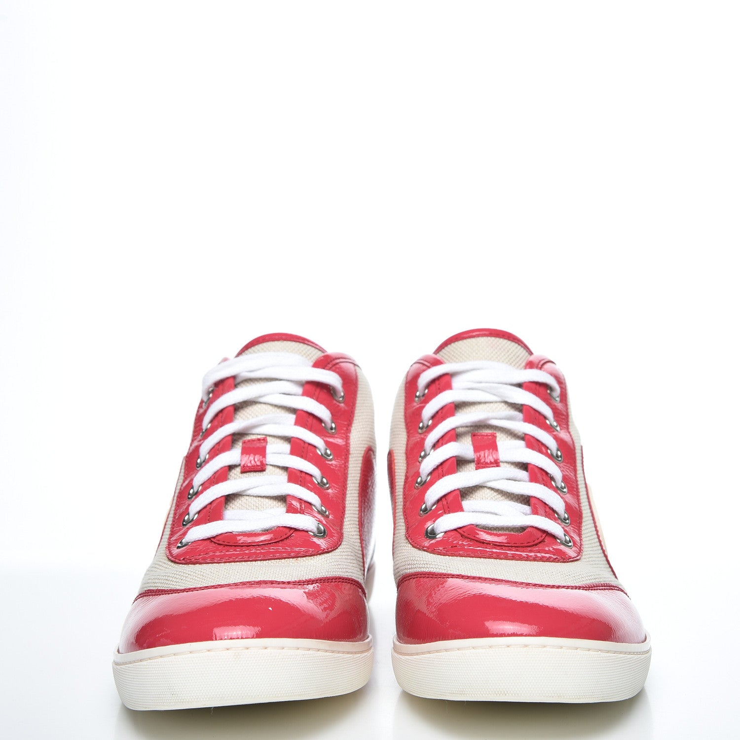 Gucci Canvas GG High Top Sneakers 40 Red 3 of 10