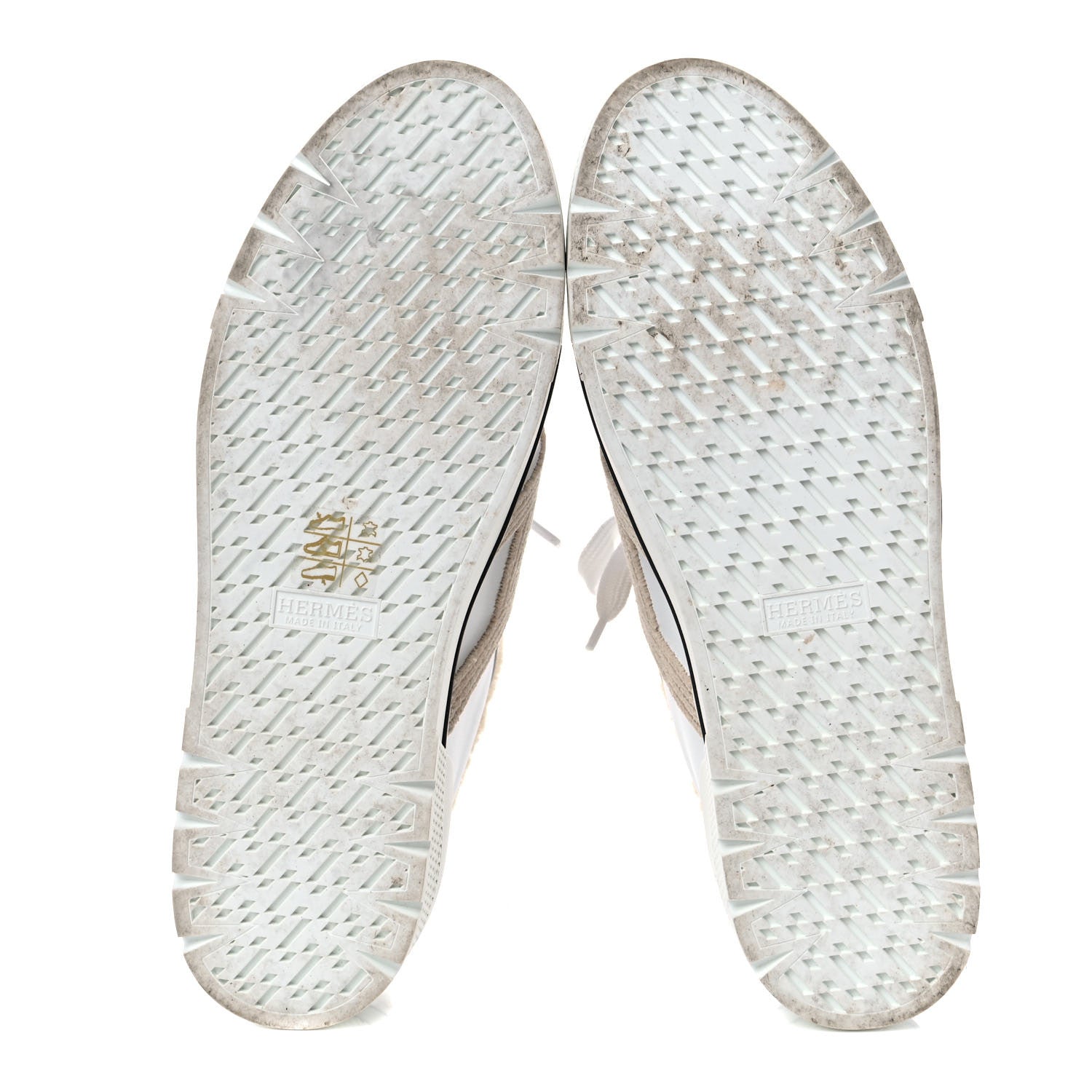 Hermes Calfskin Woolskin Dare Sneakers 40 White Ecru 5 of 13